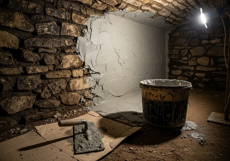 Cuvelage étanche d'une cave en pierre à Lorient